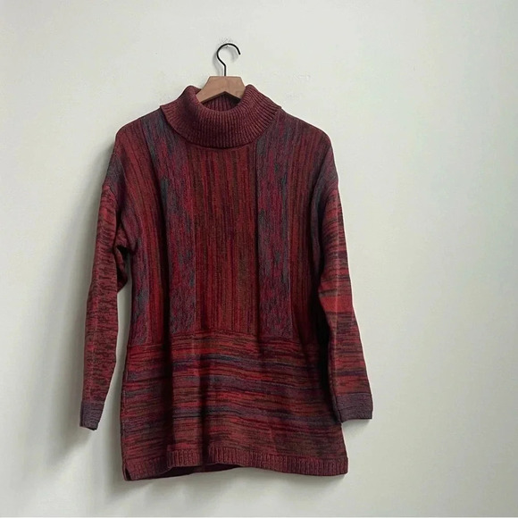 Soft Surroundings Small Multicolor Stripe Cowl Turtleneck Pullover Sweater - Picture 1 of 12